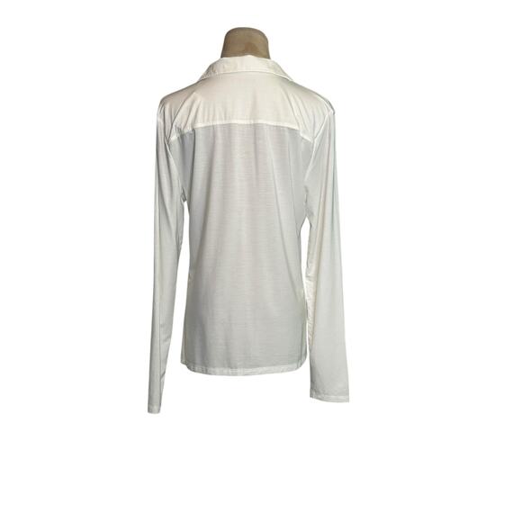 LOFT off white long sleeves buttoned top size Medium - Picture 8 of 9